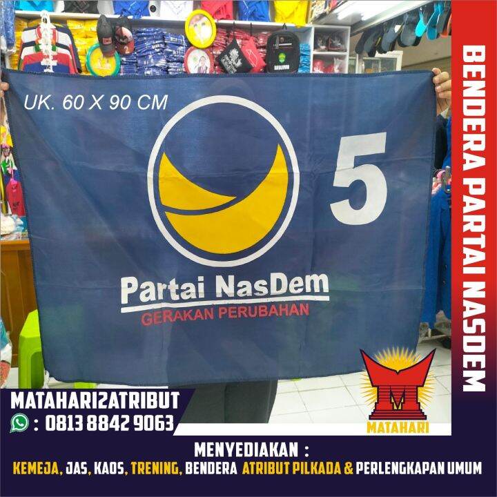 Bendera Partai Nasdem X Cm Isi Pcs Lazada Indonesia