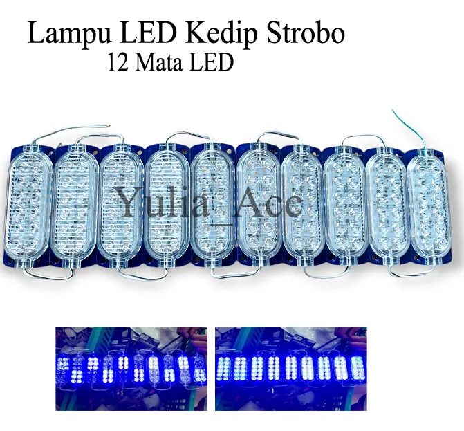 Lampu Led Kedip Strobo Dengan 12 Mata LED 24v Waterproof Lampu Modul