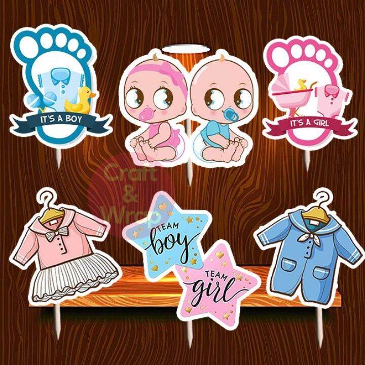 Gender Reveal Cupcake Topper 12pcs Lazada PH