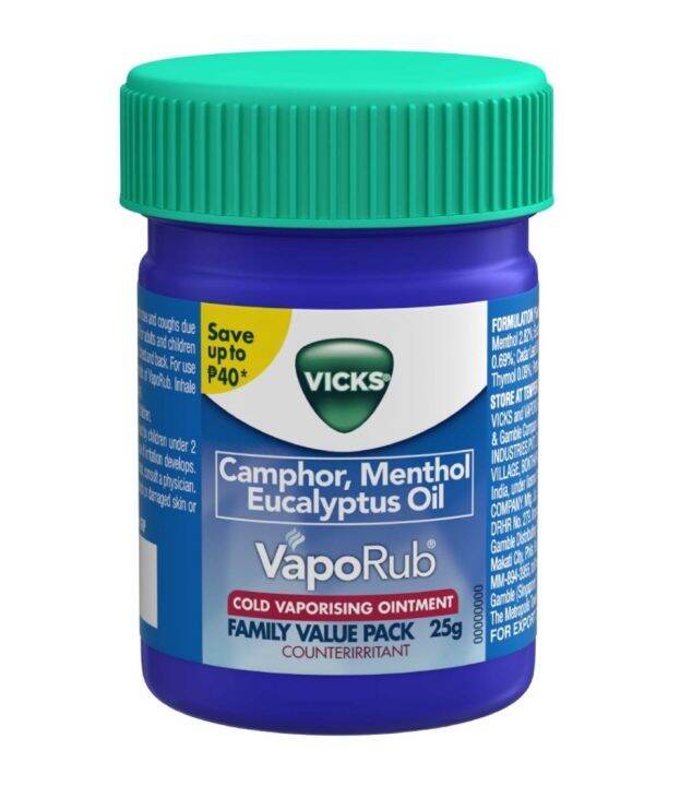 Vicks Vaporub Cold Vaporizing Ointment Grams Lazada Ph