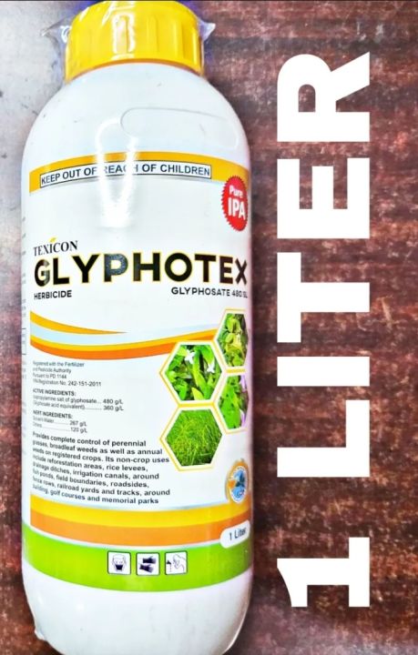 GLYPHOTEX HERBICIDE GLYPHOSATE 480 SL 1 LITER BOTTLE BY TEXICON