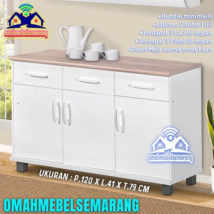 Kitchen Set Bawah 3 Pintu 3 Laci NIGHT 03 Lemari Rak Dapur Minimalis