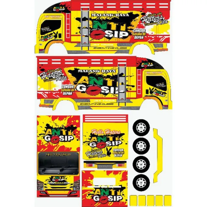 Stiker Miniatur Truck Oleng Lazada Indonesia