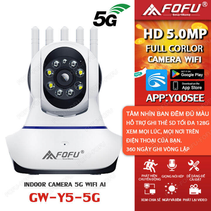 FOFU CAMERA IP WIFI 5G YOOSEE 11 LED 5 0Mpx Full HD New 2023 QUAY ĐÊM