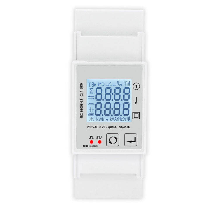 Tuya Single Phase Din Rail Energy Meter Power Monitor Kwh Wattmeter