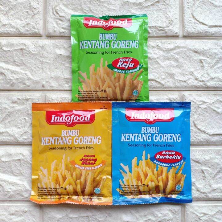 Indofood Bumbu Kentang Goreng Rasa Barbekiu Keju Jagung Bakar Gr