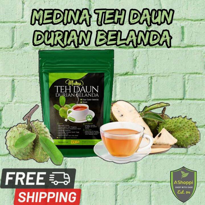 FREE SHIPPING ORIGINAL HQ MEDINA TEH DAUN DURIAN BELANDA RAWAT