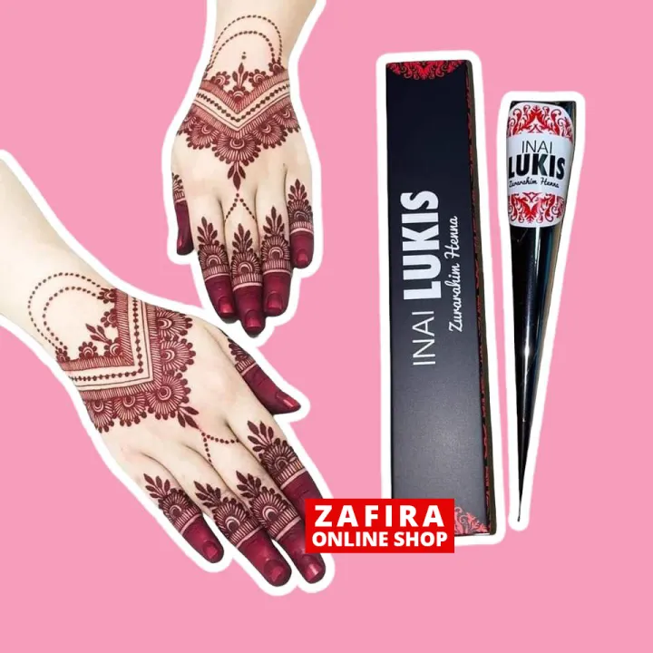 Inai Lukis Maroon Lukis White Lukis Black Tahan Lama Zurarahim Henna