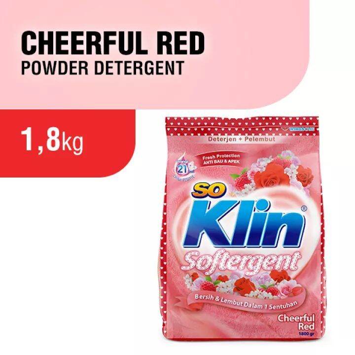 Soklin Powder Detergent Softergent Cheerful Red G Deterjen Bubuk