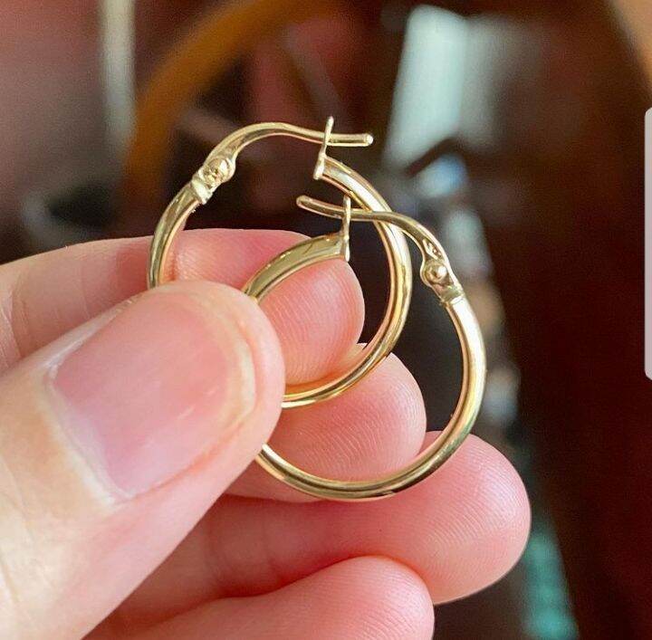 HOOP EARRINGS 18K SAUDI GOLD PAWNABLE Lazada PH