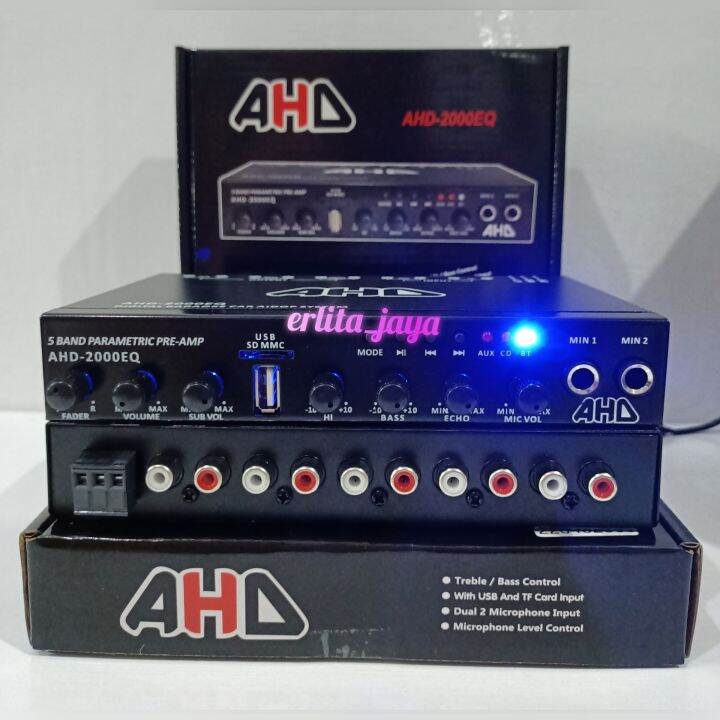 AHD 2000EQ Parametric Equalizer Dengan 2 Port Mic Input Utk Karaoke