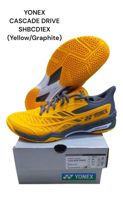 Sepatu Badminton Yonex Power Cushion Cascade Drive Yellow Graphite