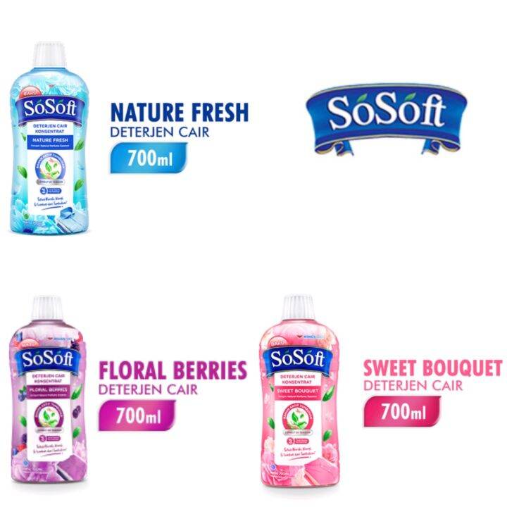 Sosoft So Soft Liquid Detergent Deterjen Cair Bottle Ml Ml