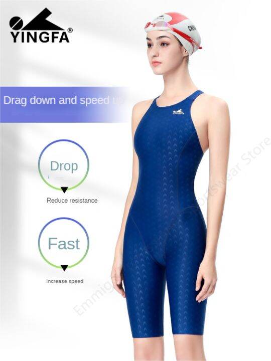 FINA Kneesuit YINGFA Women Competitive Racing Swimsuit Professional