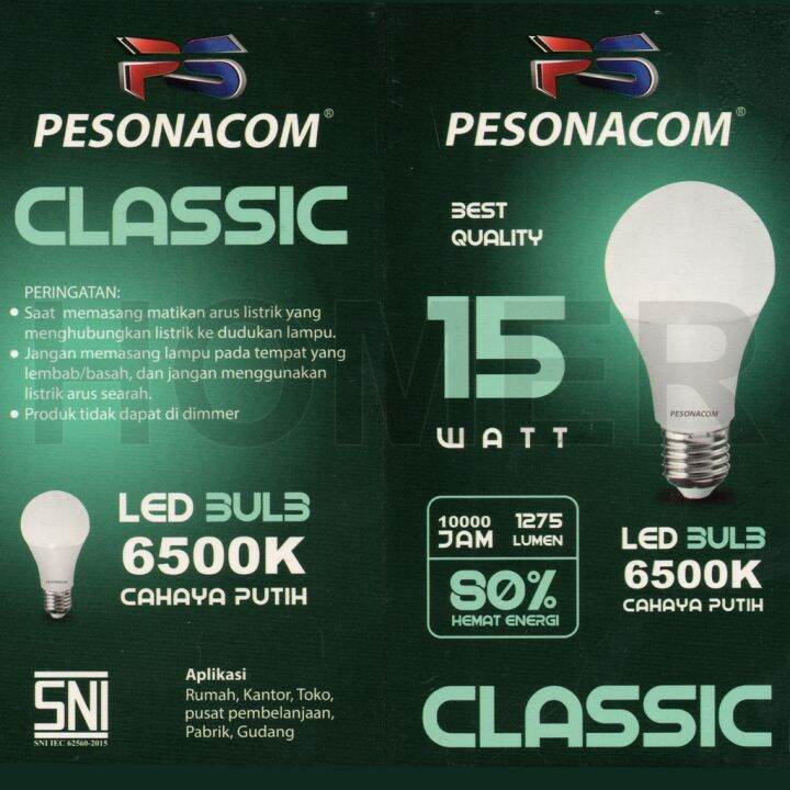 Bohlam Lampu Led Pesona Clasic Watt Cahaya Putih Bohlam