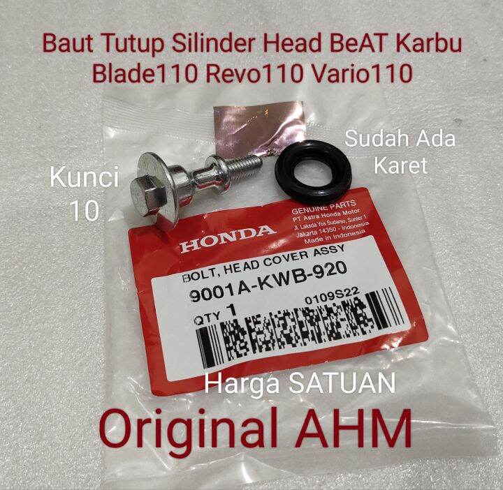 Baut Tutup Silinder Head BeAT Karbu Blade Revo Vario 110 Ori AHM 9001A