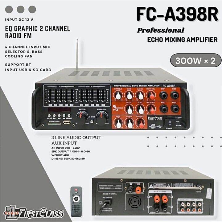 Power Amplifier Firstclass Fc A R X Watt Bluetooth Lazada Indonesia