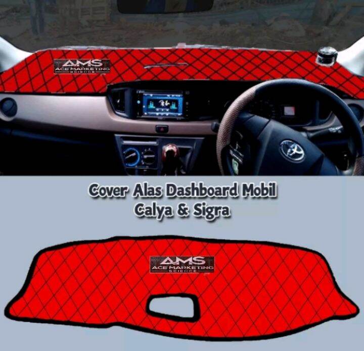 Interior Mobil Calya Sigra Cover Alas Pelindung Dashboard Warna Merah