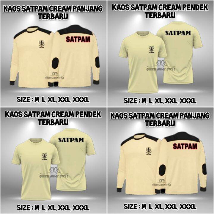 KAOS SATPAM CREAM TERBARU BAJU SATPAM CREAM KAOS CREAM SATPAM KAOS