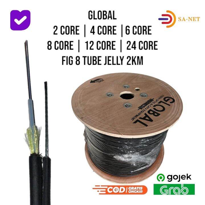 GLOBAL 2 4 6 8 12 CORE FIG 8 TUBE JELLY 1KM 2KM 1000M 2000M KABEL