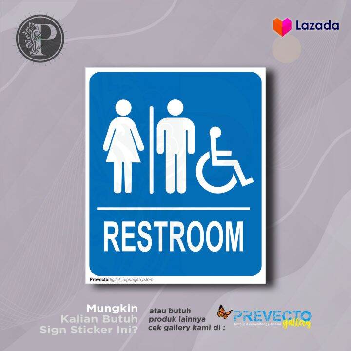 Sticker Information Sign Restroom Sticker Vinyl Tahan Air Lazada