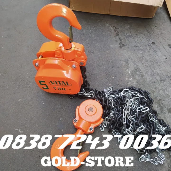 Chain Block 5 Ton 5 Meter Vital Takel Katrol Manual 5 Ton 5 Meter