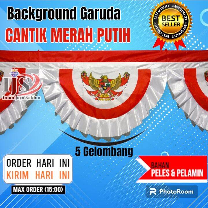 BENDERA MERAH PUTIH BACKGROUND GARUDA CANTIK 5 GELOMBANG Lazada Indonesia