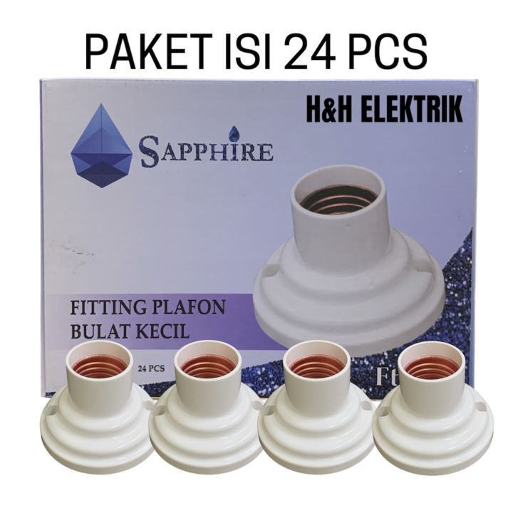 Fitting Lampu Fitting Plafon Bulat Kecil Merk Sapphire Paket Isi Pcs