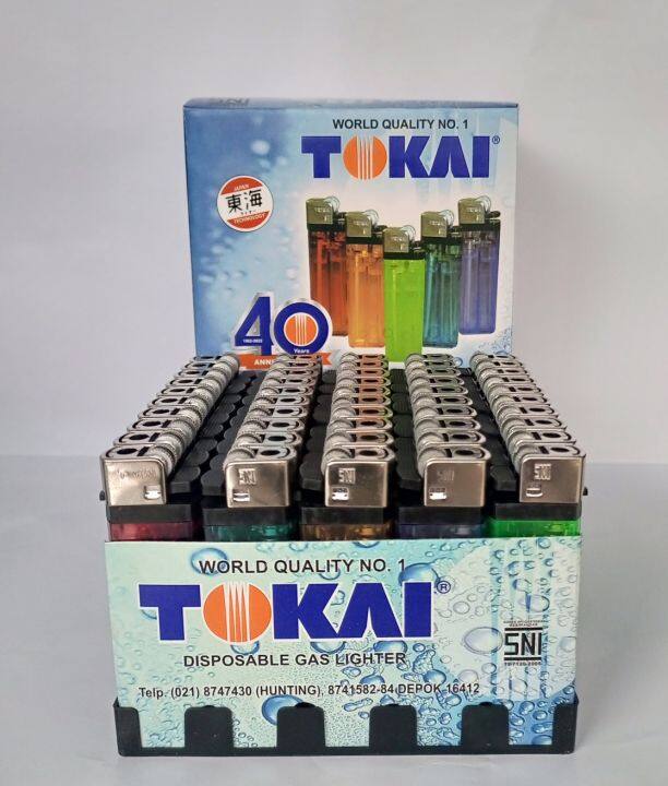 KOREK GAS TOKAI Original Model Roda Kotak Besar 1 BOX 50Pcs Korek Api