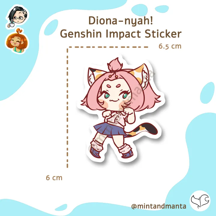 Genshin Impact Sticker Diona Smol Chibi Journal Stickers Laptop