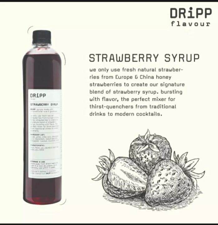 Dripp Strawberry Syrup 760ml Perasa Minuman Berbentuk Sirup Untuk