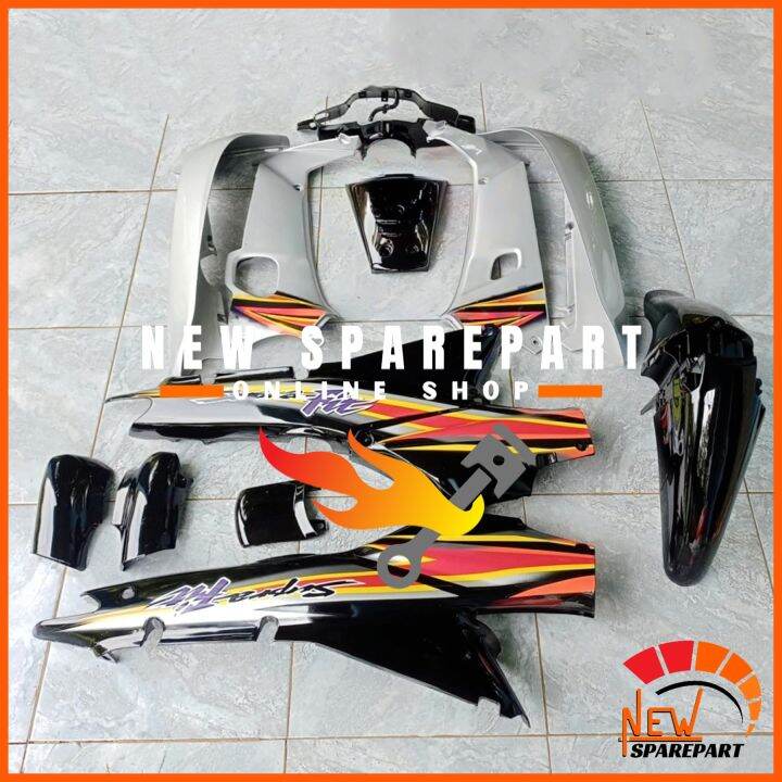 Full Body Halus Honda Supra Fit Lama Hitam Silver Plus Stiker Body