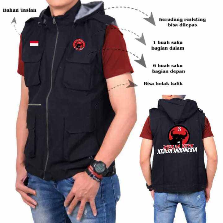 Jaket Partai PDI Perjuangan Terbaru Request Gratis Model Rompi Lazada