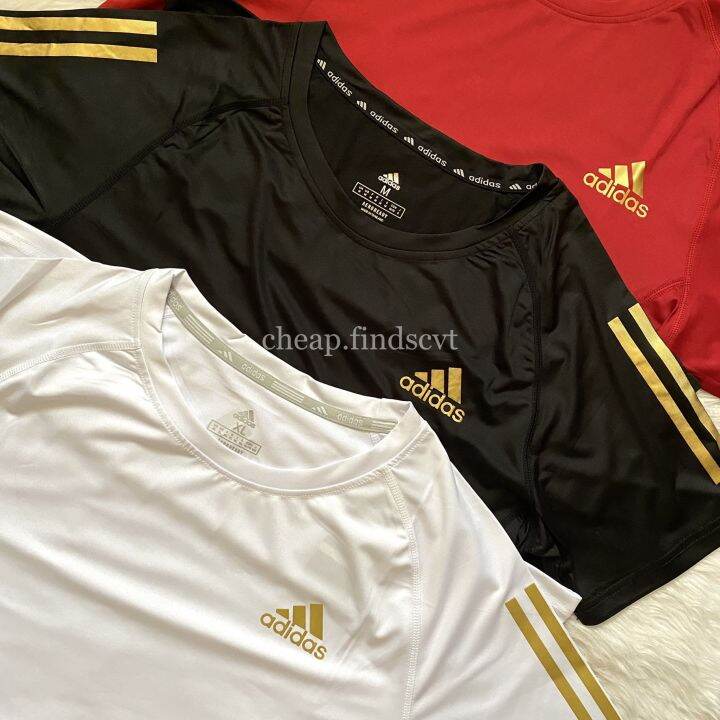 Climacool Adidas Dri Fit Gold Design Stripes Running Gym Shirt T Shirt