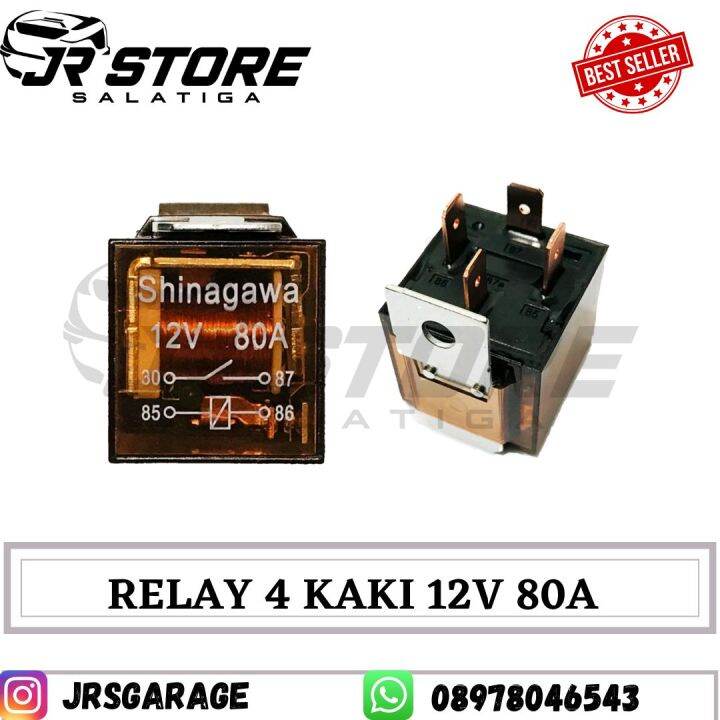 Relay 4 Kaki 12V 80A Original Relay Lampu Tembak Relay Klakson Lazada