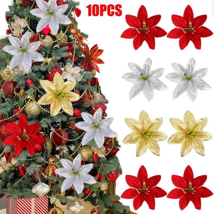 Iloverosemerry Pcs Large Artificial Christmas Flower Simulation