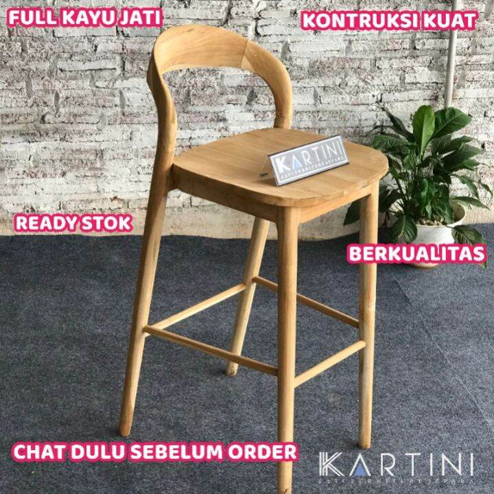 Kursi Cafe Minimalis Bahan Kayu Jati Jepara Lazada Indonesia