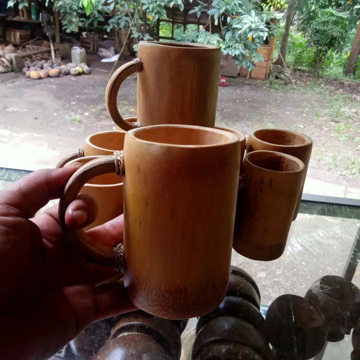 Cangkir Gelas Bambu Kopi Teh Jadul Etnik Natural Alami Membuat Aroma