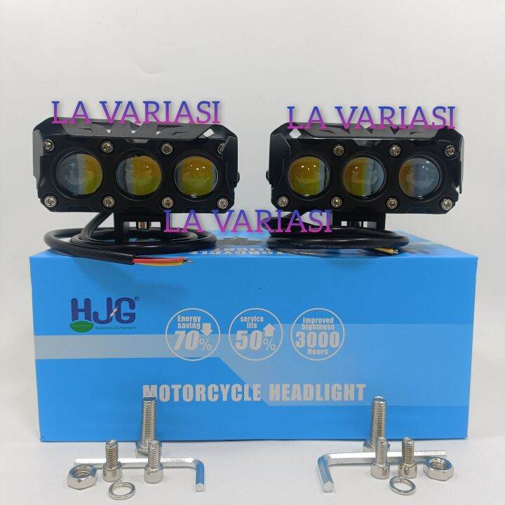 Lampu Tembak Sorot LED Laser Gun Foglamp SQL 3Mata Sinar Putih Putih 1