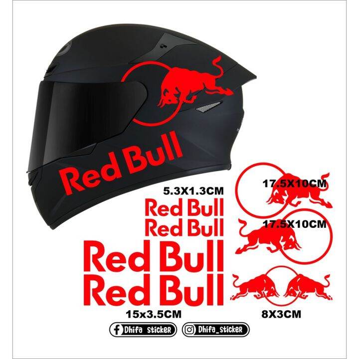 Sticker Helm Redbull Set Murah Kyt Tt Course Nfr Stiker Red Bull