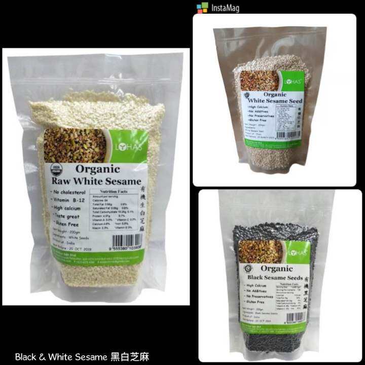 Lohas Organic Black Sesame Seeds 200g 有机黑芝麻 Lazada