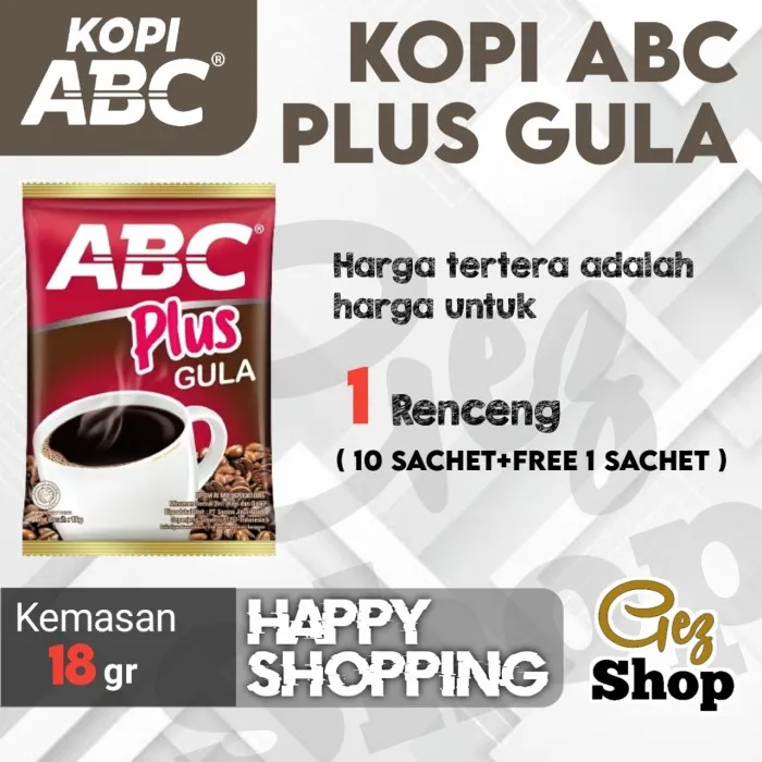 ABC Kopi Plus Gula 18 Gr X 10 Sachet Lazada Indonesia