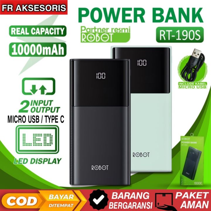 Powerbank Robot Rt S Powerbank Mah With Led Dual Input Output