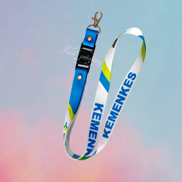 TERBARU TALI ID CARD KEMENKES BIRU PUTIH LANYARD KEMENKES FREE