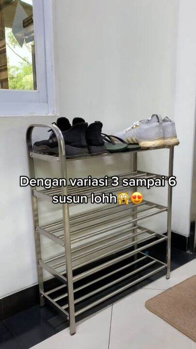 ES Rak Sepatu Rak Sendal Rak Koleksi Sepatu Stainless Steel Rak