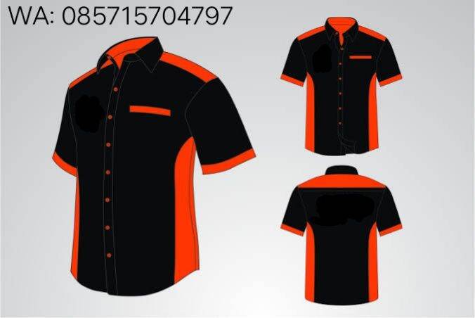 Kemeja Seragam Bahan Dril Kemeja Polos Kombinasi Lazada Indonesia