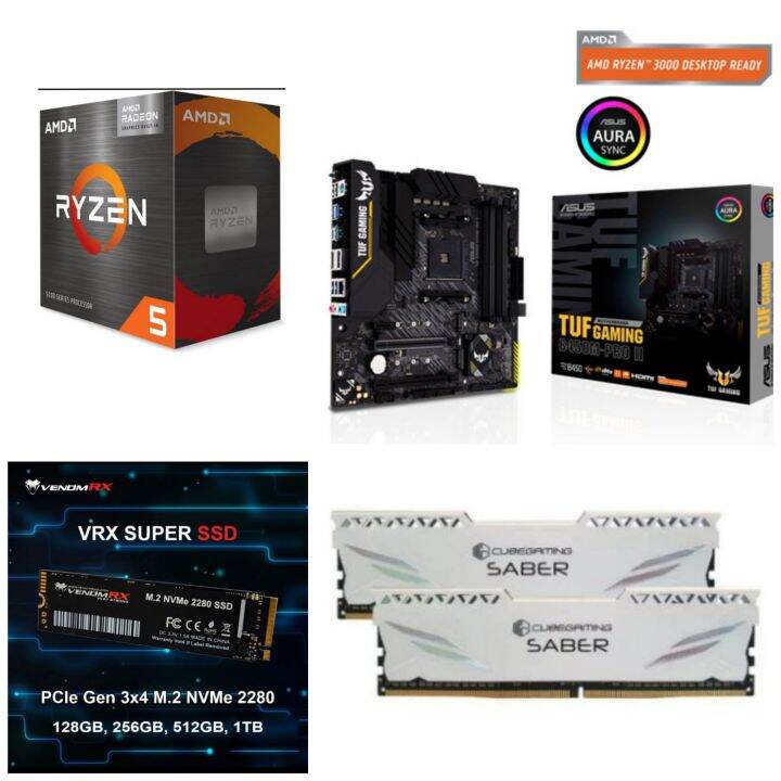 Paket Processor AMD RYZEN 5 5600G Box RAM DDR4 16GB SSD NVME 512GB B450