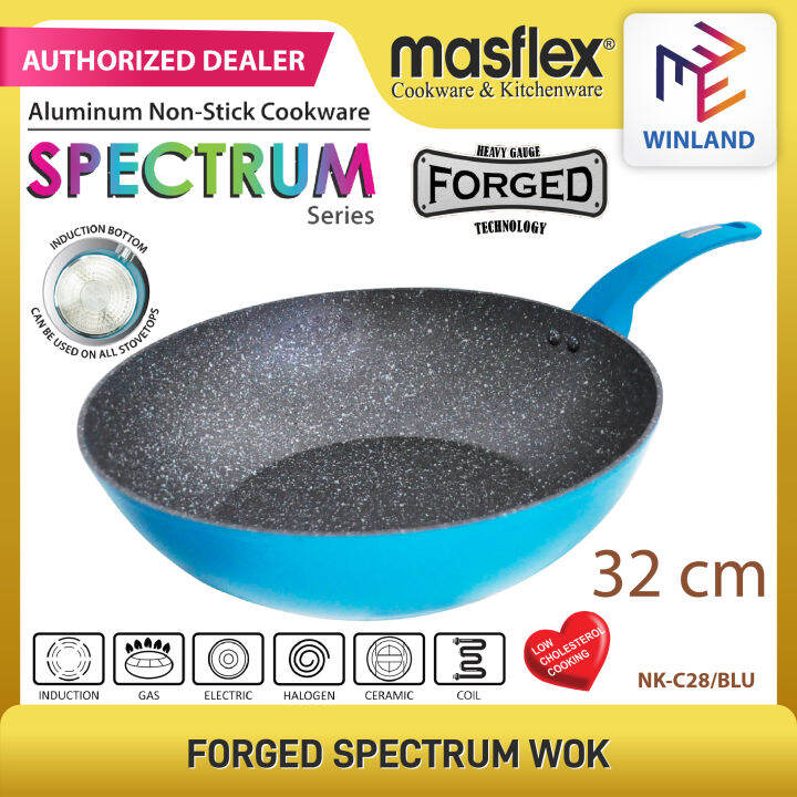 Masflex By Winland Spectrum Aluminum Non Stick Induction Wok Pan Cm