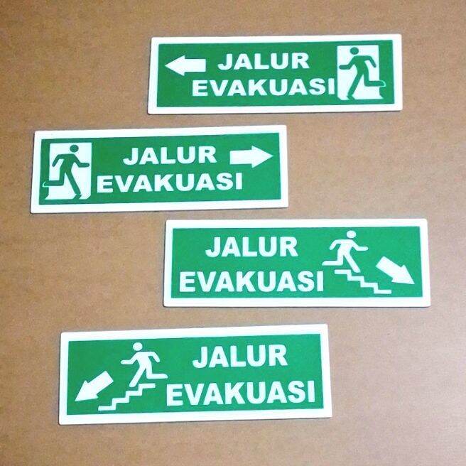 Sign Board Papan Akrilik Jalur Tanda Arah Evakuasi Lazada Indonesia