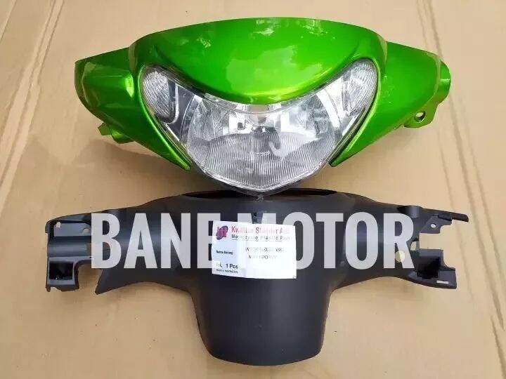 Cover Headlamp Mio Smile Hijau Fullset Batok Kepala Depan Belakang